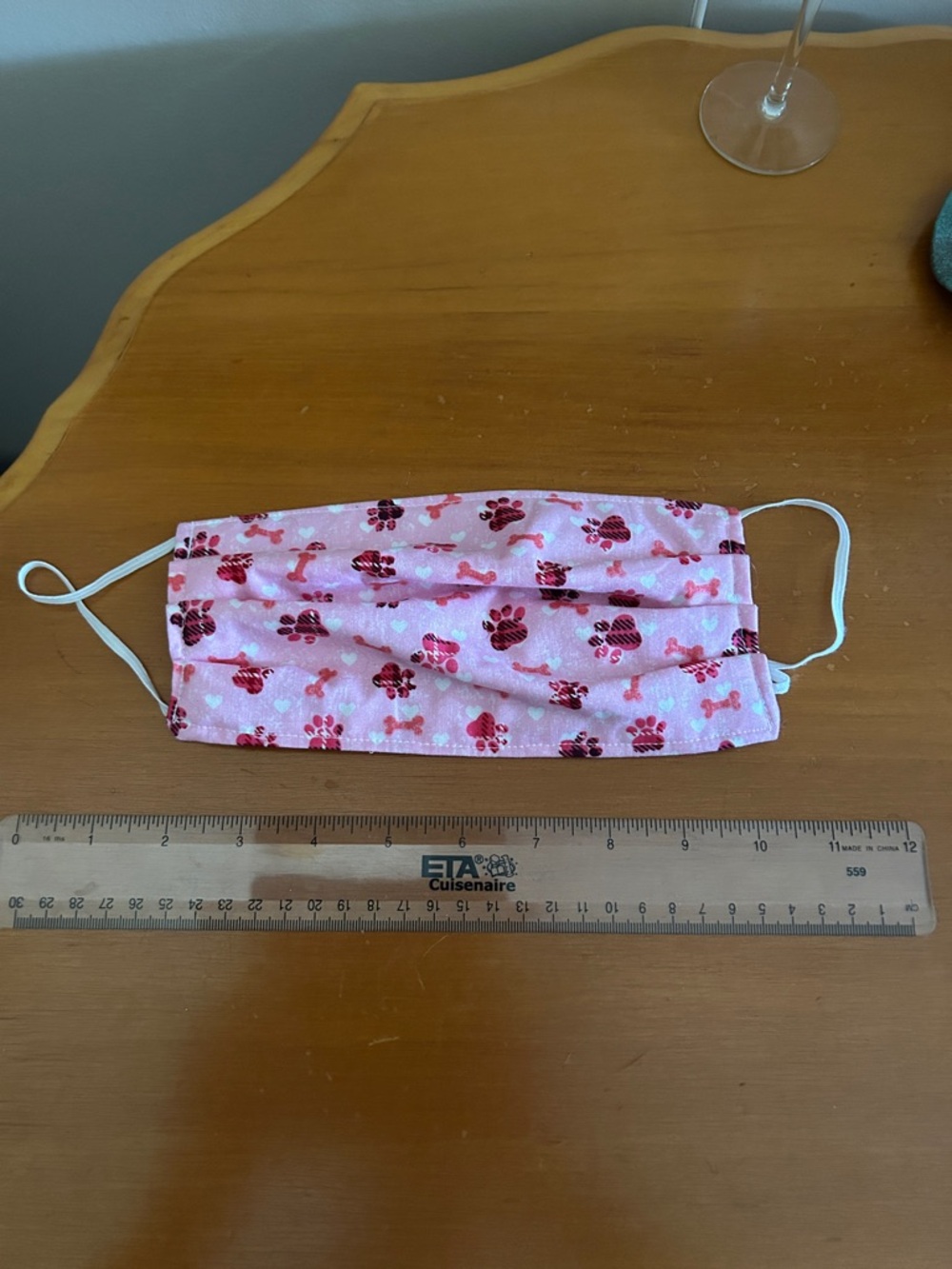 Pink Paw Print Pleated Face Mask